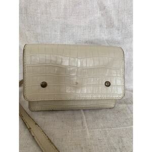 Able Convertible Mare Belt Bag in Bone Croco